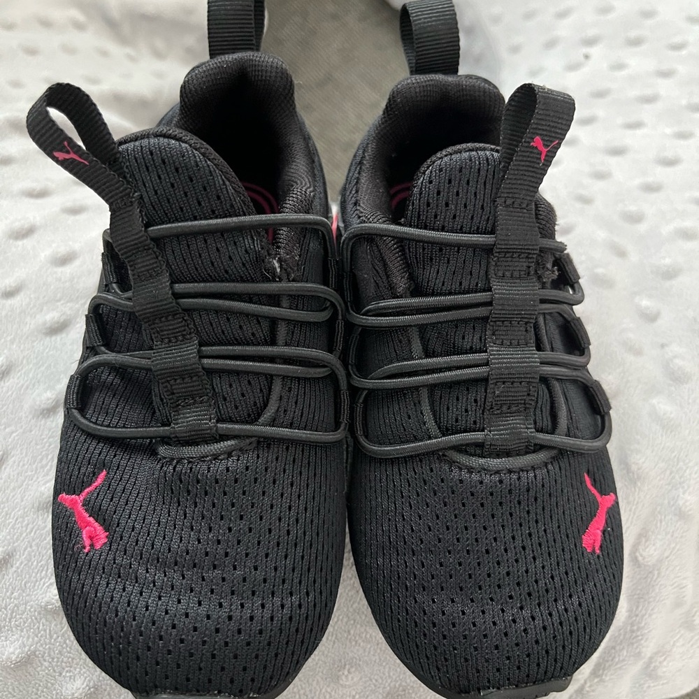 Puma Kids Black and Pink Sneakers